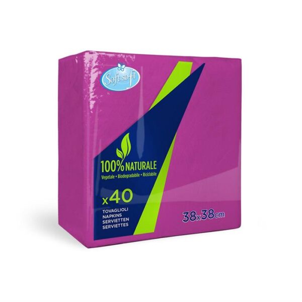 Soft Soft serviettes pourpres x40