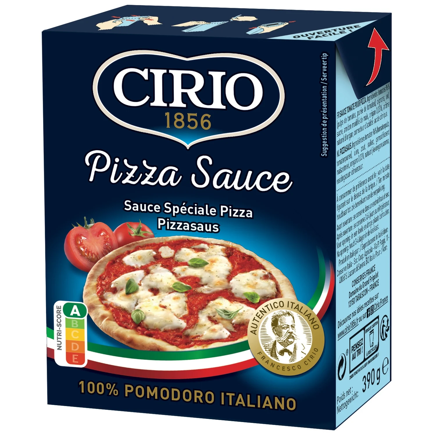 08001440129445_C1L1_s01 Cirio Pizzassimo sauce tomate pour pizza - 390 gr – Image 1