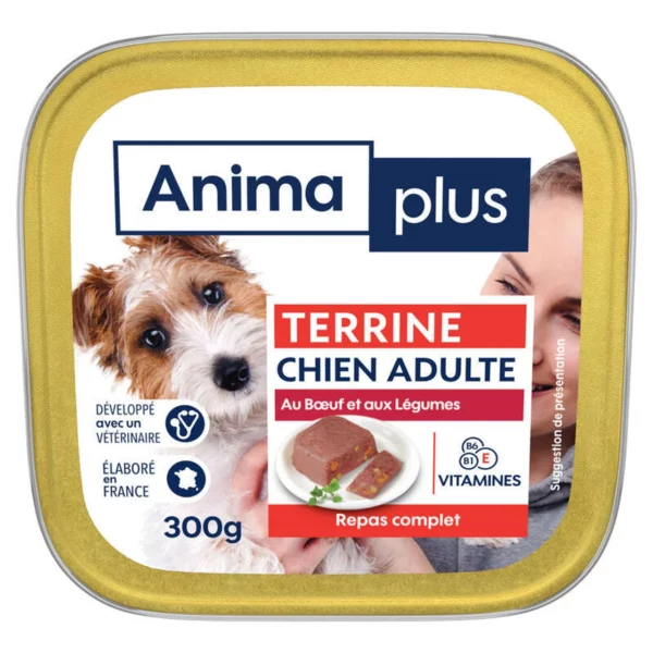 Casino Animaplus terrine chien boeuf/légumes - 300 gr