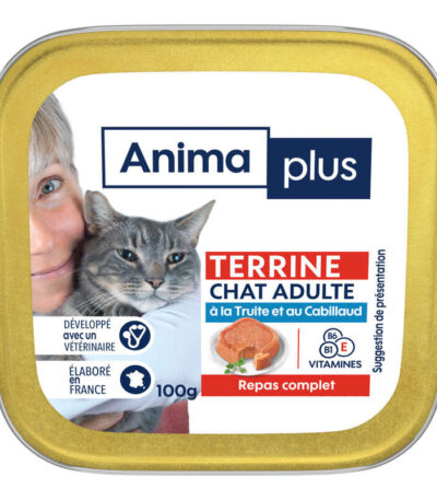Casino Animaplus pâtée chats truite&cabillaud - 100 gr