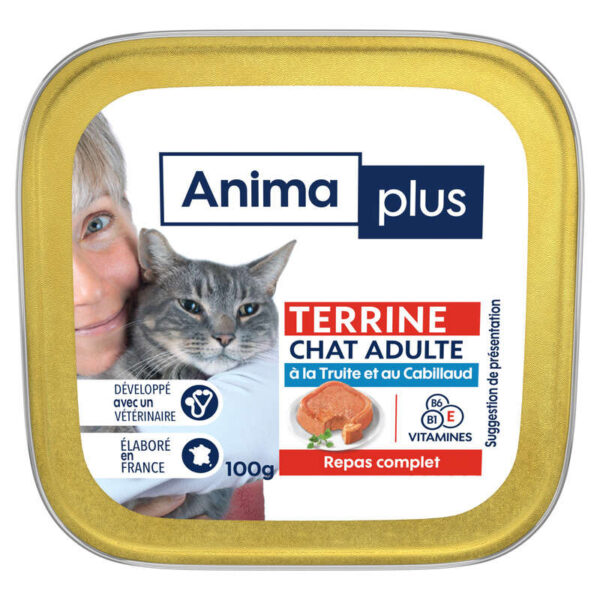 Casino Animaplus pâtée chats truite&cabillaud - 100 gr
