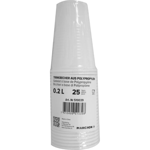 Gobelet plast. blanc 2dl 25 pcs