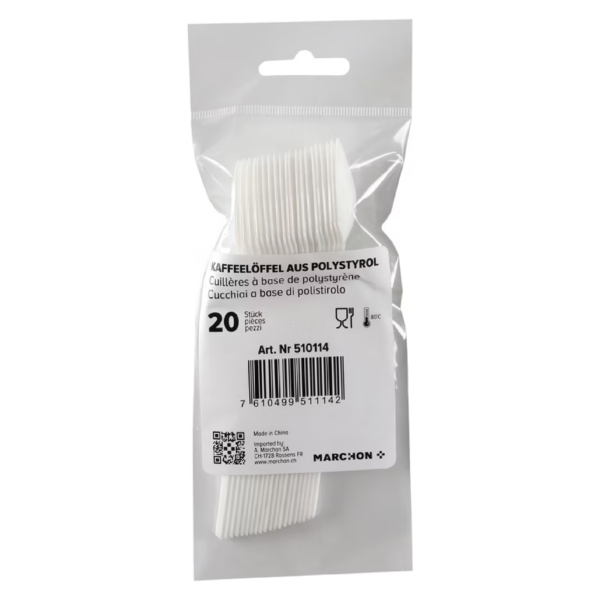 Couteau plast. blanc 16.3cm 20 pcs