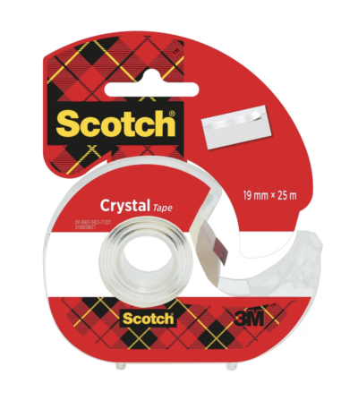 Scotch Crystal 3M rouge avec dérouleur