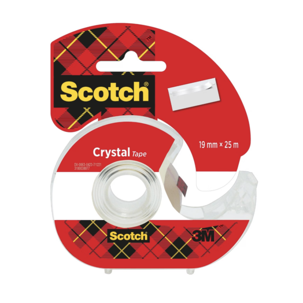 Scotch Crystal 3M rouge avec dérouleur