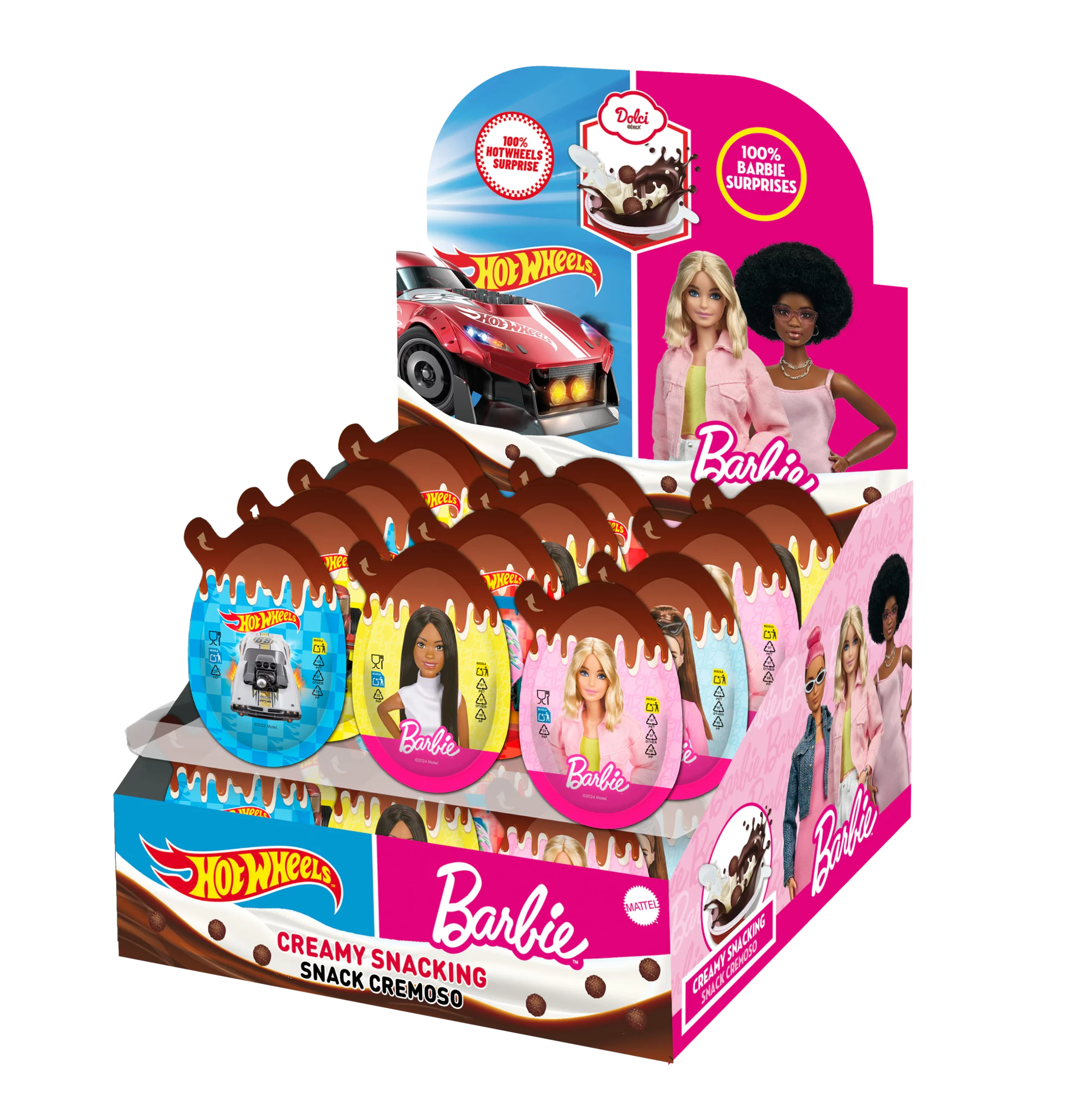 Œuf-cuillère avec surprise Barbie & Hot Wheels - 24x17,5 gr