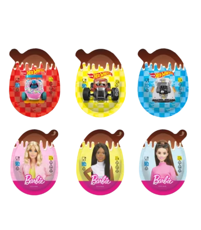Œuf-cuillère avec surprise Barbie & Hot Wheels - 24x17,5 gr