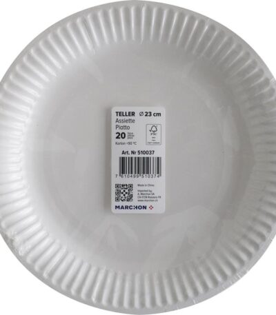 Party Assiette en carton blanc 23 cm 20 pc