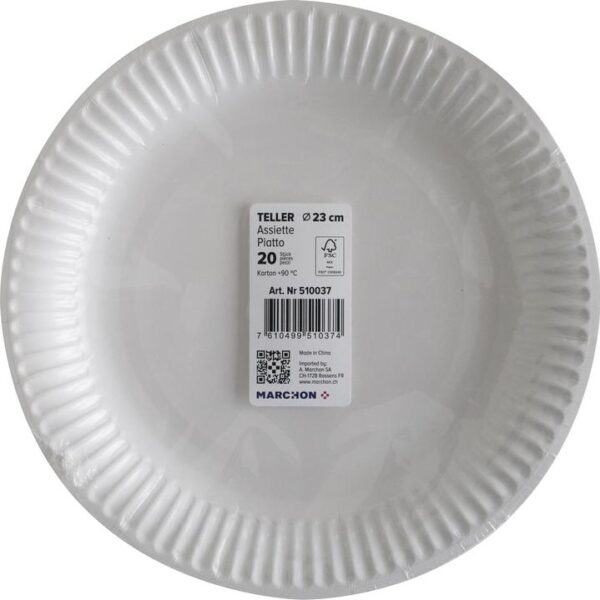Party Assiette en carton blanc 23 cm 20 pc