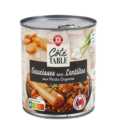 Saucisses lentilles Coté Table - 420 gr