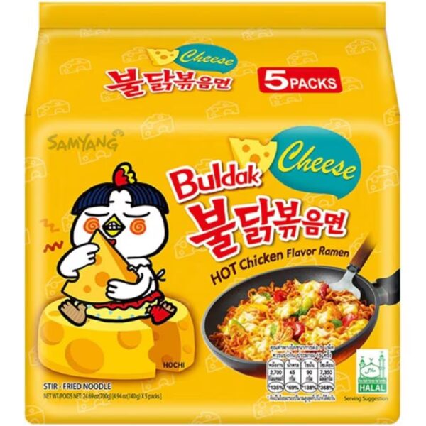 Buldak Hot Chicken Ramen Cheese 5 x 140 g