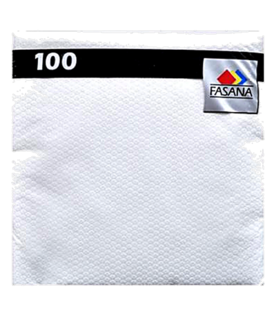 Fasana Serviettes 1 pli blanches 33x33 cm - 100 pièces