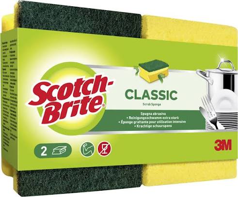 Scotch Brite (3M) éponge abrasive jaune/vert - 2pc