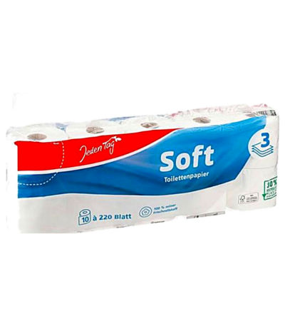 JT Soft Papier toilette 3 couches, 10 x 220 feuilles
