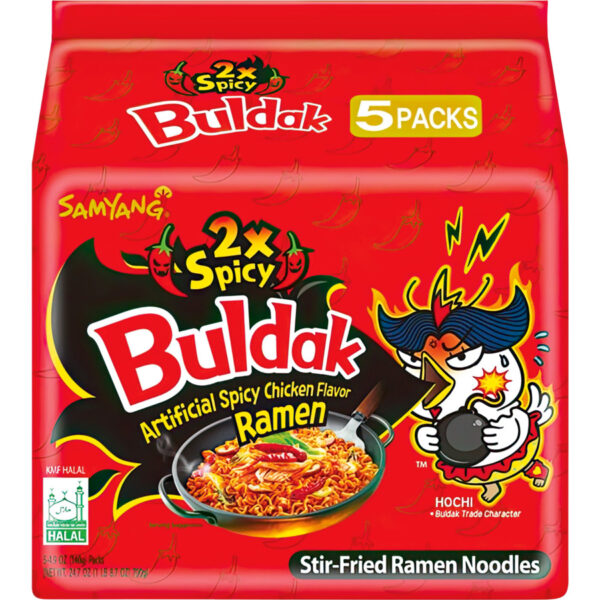 Buldak Hot Chicken Flavor Ramen 2x Spicy - 5 x 140 g