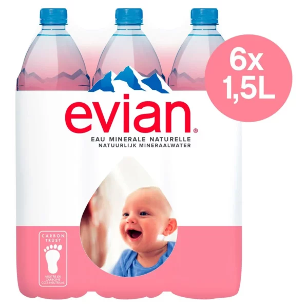 Evian Eau Minérale Plate Naturelle - 6x1.5L
