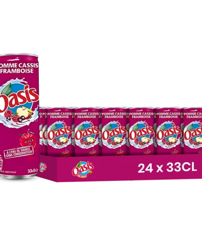 Oasis Pomme Cassis Framboise – Pack de 24 Canettes 24x33