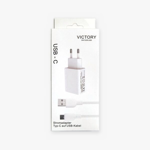 Chargeur secteur VICTORY 5 W avec câble USB-A vers USB-C