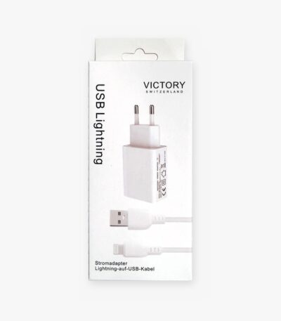 Chargeur secteur VICTORY 5 W avec câble USB-A vers Lightning