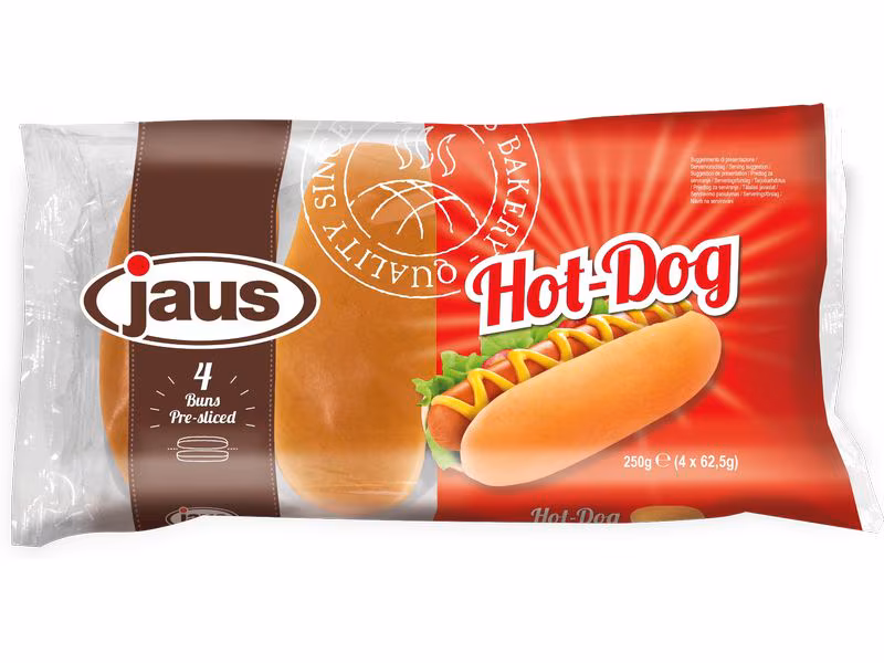 382394532_xxl Jaus Hot Dog Buns coupés - 4 pièces – Image 1