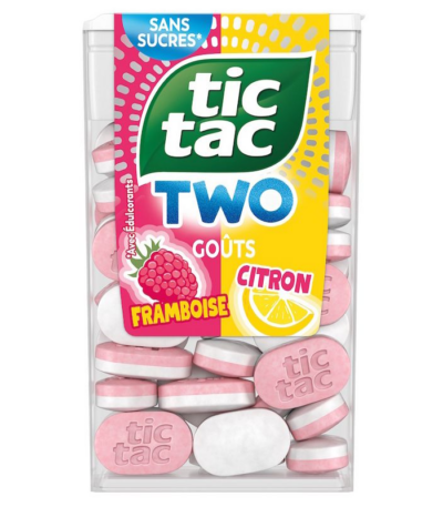 Tic Tac Two Framboise Citron SANS SUCRES - 38.5g