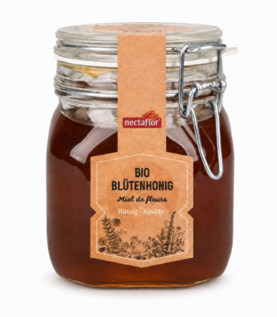 Nectaflor Miel de fleurs bio liquide – bocal de 1 kg