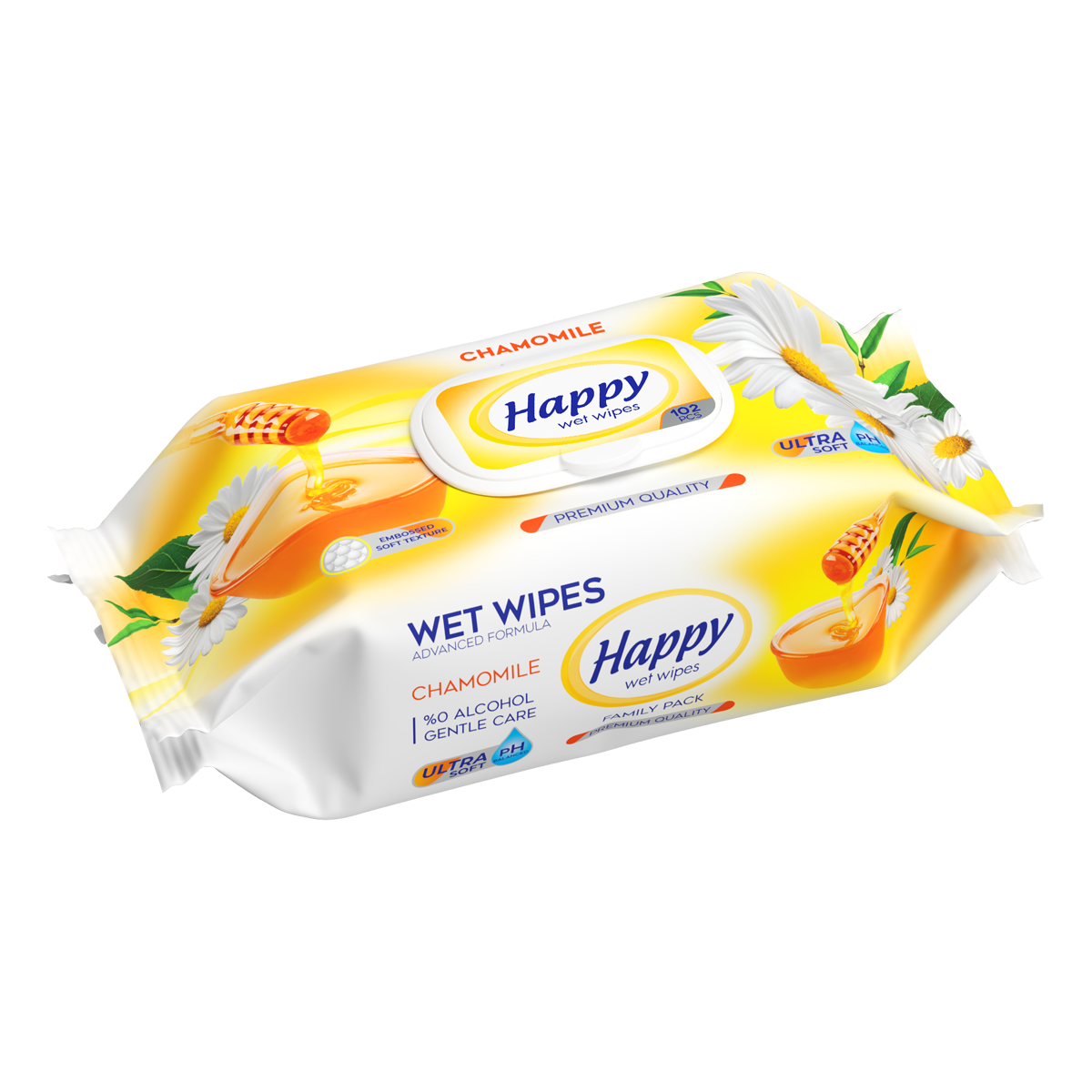 HappyChamomile102pcs.webp Happy lingettes humides Camomille – 102 pièces – Image 1