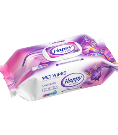 Happy lingettes humides Lavande – 102 pièces