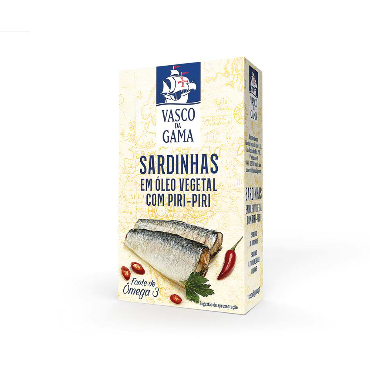 Vasco da Gama Sardines à l’huile végétale et piri-piri – 120 g Vasco da Gama Sardines à l’huile végétale et piri-piri – 120 g